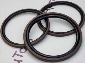 DRING 125x6.3(125x6.1) Манжета поршневая гидравлическая / составная (2 части) круглая резинка (без замка) + тефлон(коричневый)